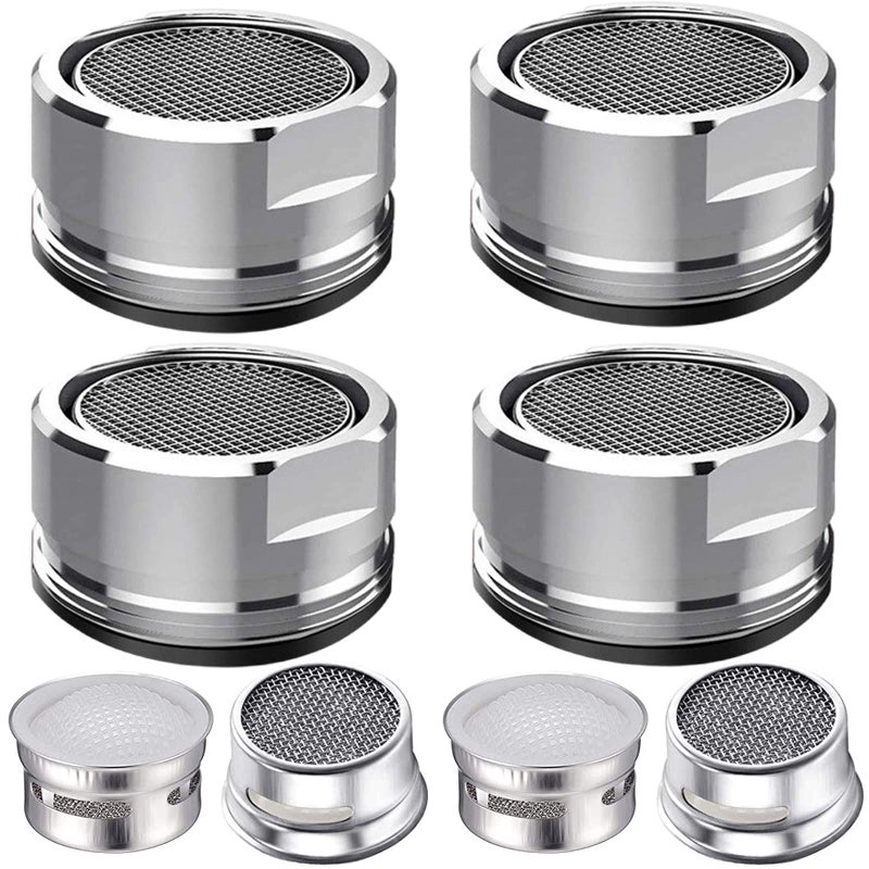 MOILINJAEY 4Pcs Faucet Aerator 4 Pack Kitchen Sink Aerator Replacement Parts With Brass Housing 15/16 Inch Male Thread Aeratorwith Gasket For Kitchen And Bathroom - Image 1