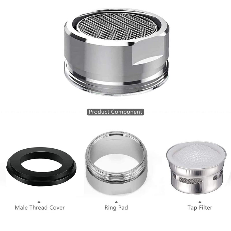 MOILINJAEY 4Pcs Faucet Aerator 4 Pack Kitchen Sink Aerator Replacement Parts With Brass Housing 15/16 Inch Male Thread Aeratorwith Gasket For Kitchen And Bathroom - Image 4