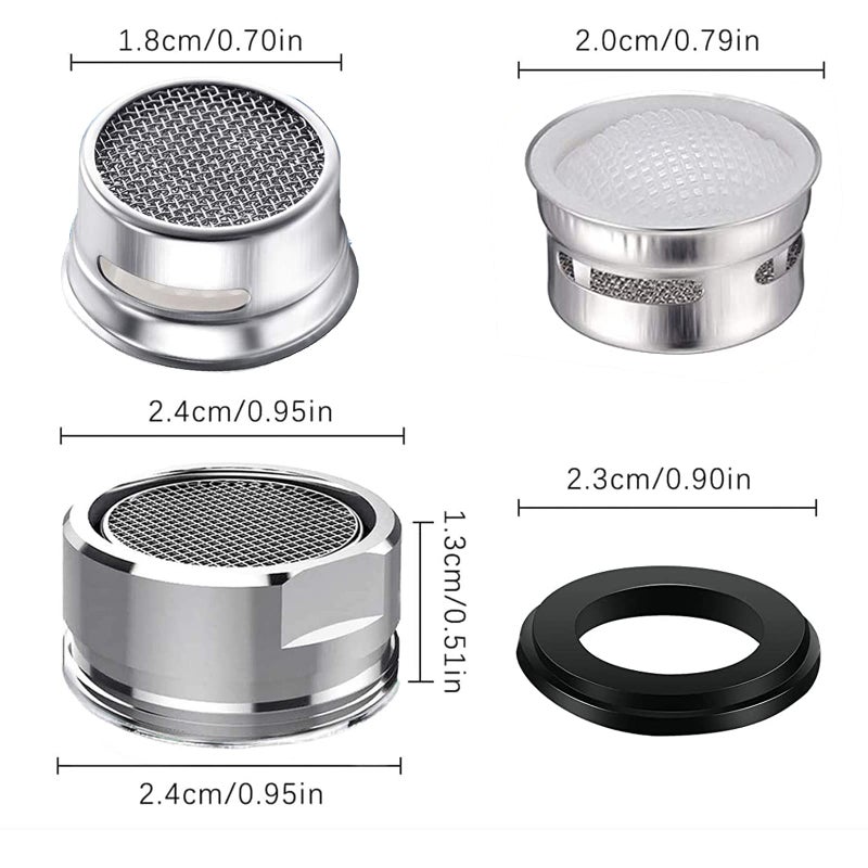 MOILINJAEY 4Pcs Faucet Aerator 4 Pack Kitchen Sink Aerator Replacement Parts With Brass Housing 15/16 Inch Male Thread Aeratorwith Gasket For Kitchen And Bathroom - Image 2
