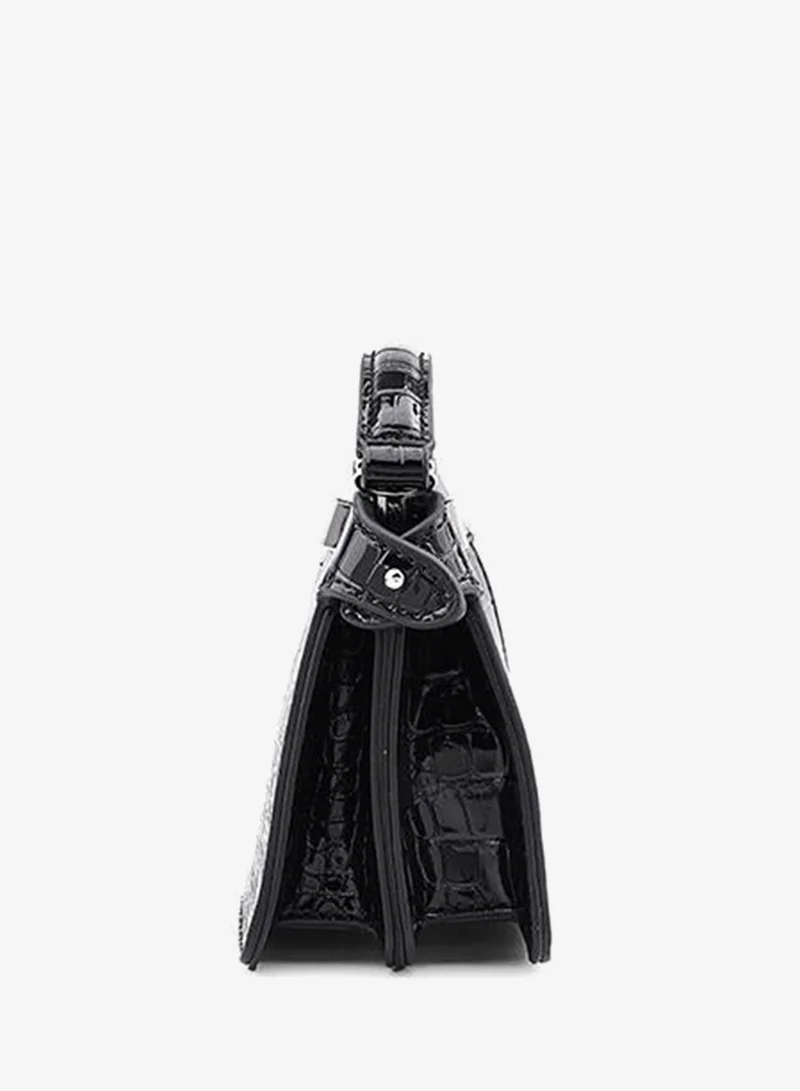 Cuple Black Tween Girls Croc-Effect Top Handle Bag for Women | Best Price UAE