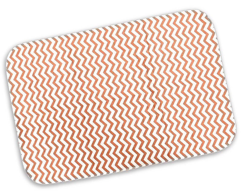 Lessy Messy Waterproof Baby Diaper Changing mat (Peach Chevron) - Image 1