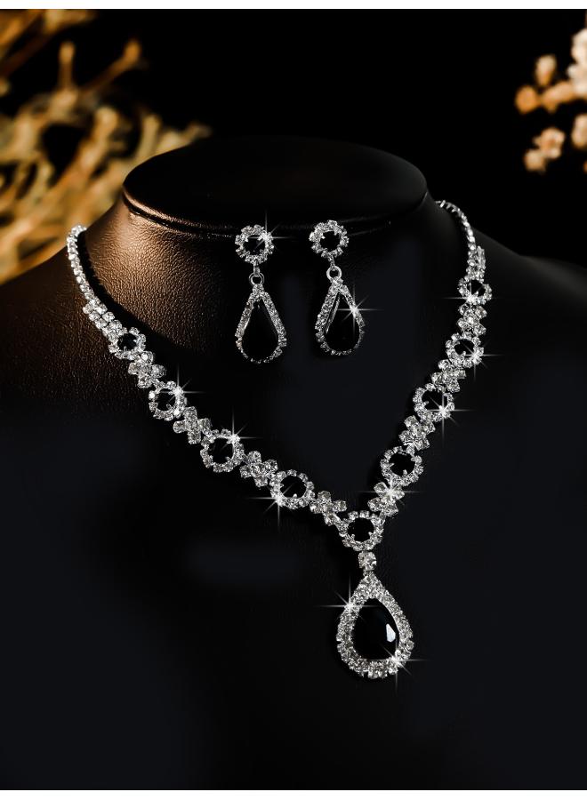 Europe And The United States Necklace Suit Earrings Jewelry Suit Banquet Dress Chain Fashion Joker Bridal Jewelry