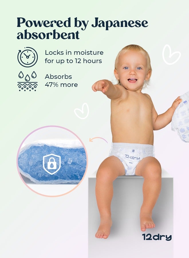 12dry Pants premium baby care Size 5, 12-17 Kg, 29 Count Ultra-Absorbent, Thin & Breathable, Eco-Friendly Baby Pants with Soft Elastic Waistband - Image 3