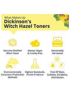 Dickinson's Dickinson's Enhanced Witch Hazel Hydrating Toner with Rosewater, Alcohol Free, 98% Natural Formula, 16 Fl Oz (Pack of 1)  - Image 3