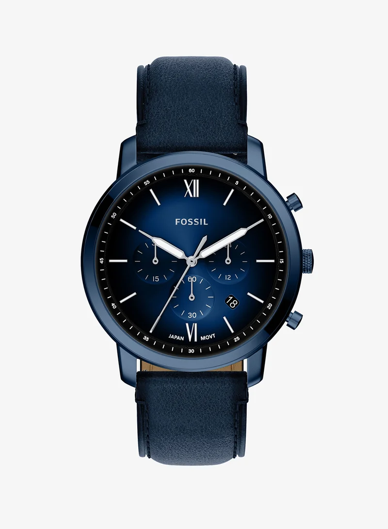 فوسيل Stainless Steel Leather Strap Analog Watch