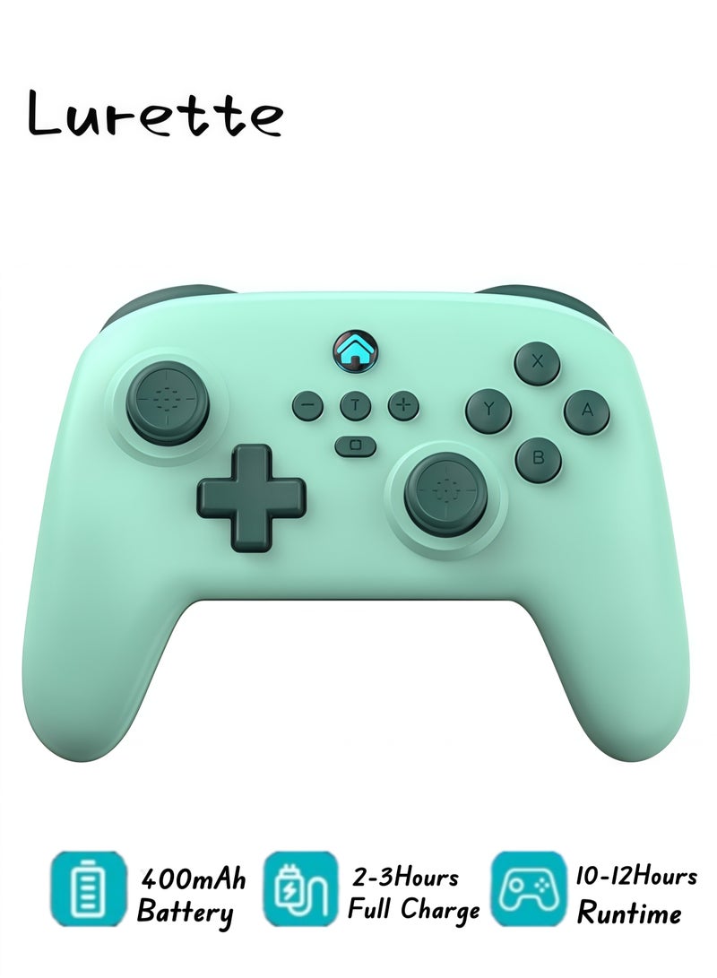 Wireless Switch Controllers , 6-Axis Gyro, Turbo Function, Compatible with Switch/PC (Wireless)/iOS/Android, All Functions Included with a Stylish Design and Cute Color - Green - Image 1