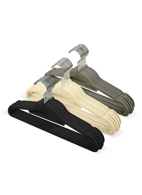 Flocking Hanger,Non-slip and Durable,Traceless Hanger,360 Degree Rotatable Hanger,Standard Size,Suitable for Hanging Robes/Skirts/Suits(30PCS)