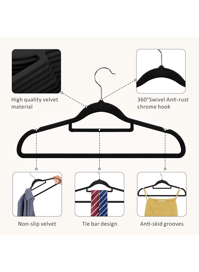 Flocking Hanger,Non-slip and Durable,Traceless Hanger,360 Degree Rotatable Hanger,Standard Size,Suitable for Hanging Robes/Skirts/Suits(30PCS)