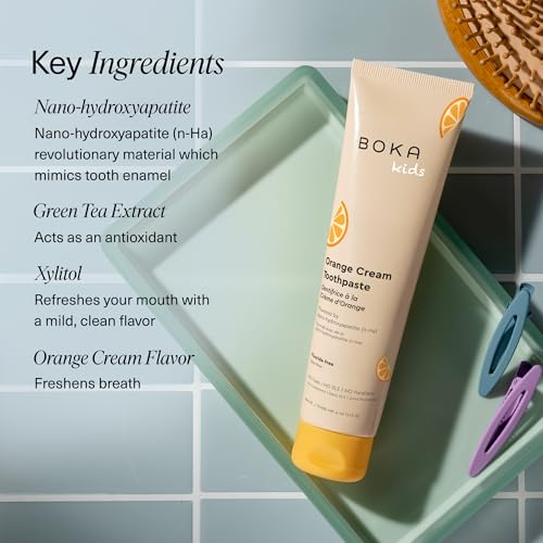 Boka Fluoride Free Toothpaste Nano Hydroxyapatite Toothpaste - Orange Cream Flavor, 4 oz 3Pk US Manufactured - Image 5