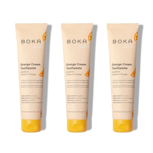 Boka Fluoride Free Toothpaste Nano Hydroxyapatite Toothpaste - Orange Cream Flavor, 4 oz 3Pk US Manufactured - Image 1