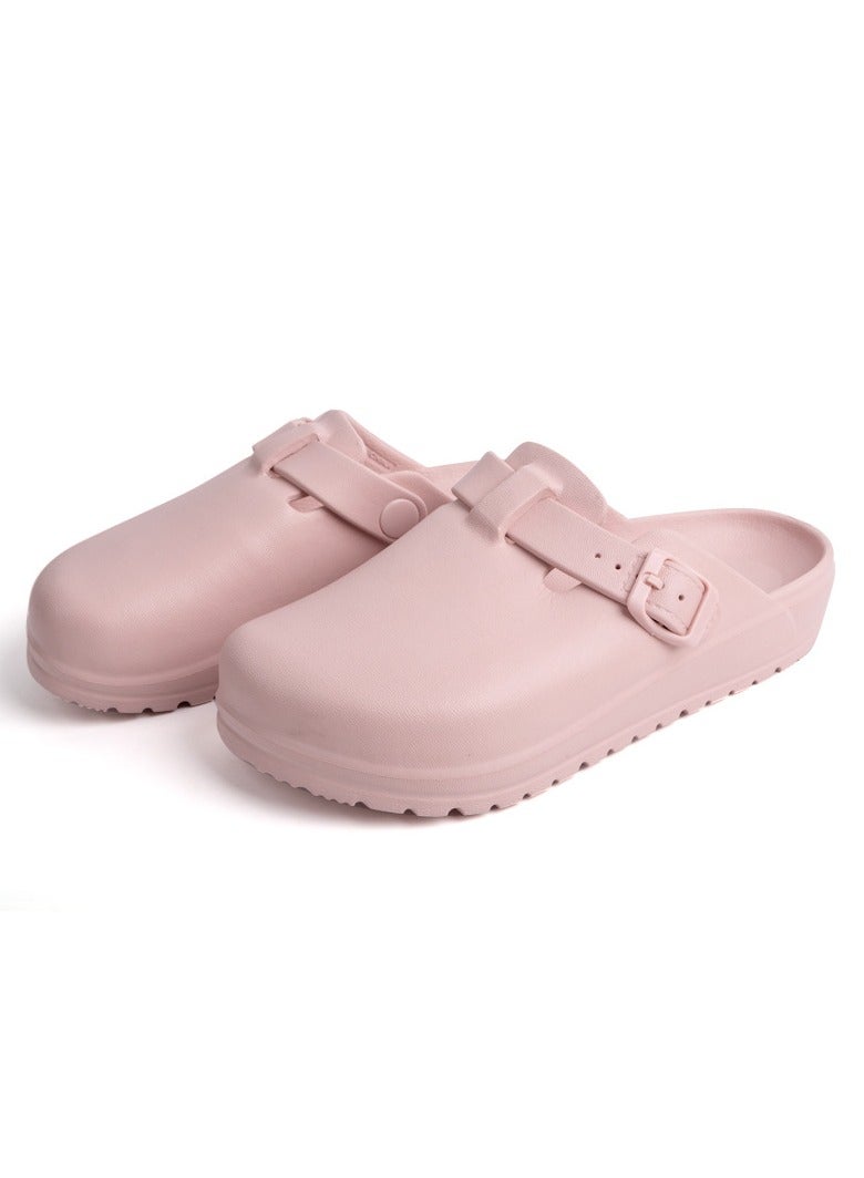Surgical shoes, women's fully enclosed breathable shoes, protective shoes with ventilation holes, suitable for doctors, nurses and laboratory staff, non-slip sandals (pink). - Image 1
