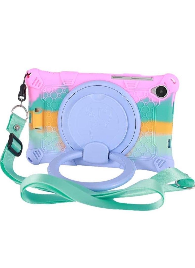 Case Compatible with Lenovo Tab M8 4th/3rd/2nd Gen, Tab M8 4th Gen 2023/3rd Gen 2022/M8 HD/Smart Tab M8/M8 FHD 2019 【360 Rotating Stand】【Shoulder Strap】【Stylus】【Pencil Holder】, Colorful 1 - Image 2
