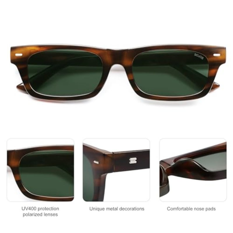 SOJOS Trendy Polarized Rectangle Sunglasses Womens Men Retro Vintage Sun Glasses SJ2379 - Image 5