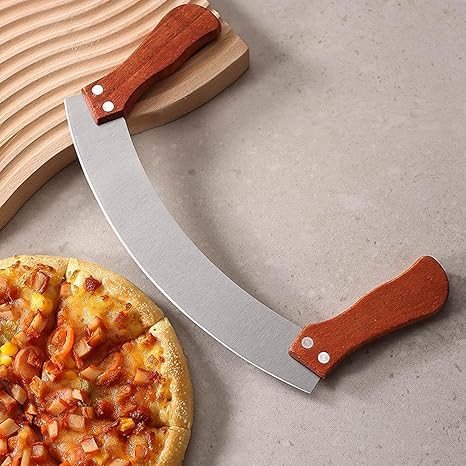 VIBRAL Stainless Steel Half Moon Pizza Cutter Multipurpose Cutter for Home Cutter Pizza Cutters Pastry Cutter Sandwich CutterSafe to Use 1Pcs - Image 1