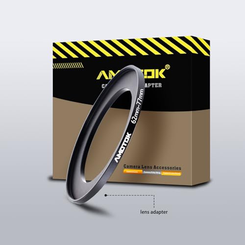 AMOTOK 62mm Lens to 77mm Camera Lens Adapter,62mm to 77mm Filter Step-up Ring Adapter Ring,Compatible All 77mm Filter Accessory - Image 1