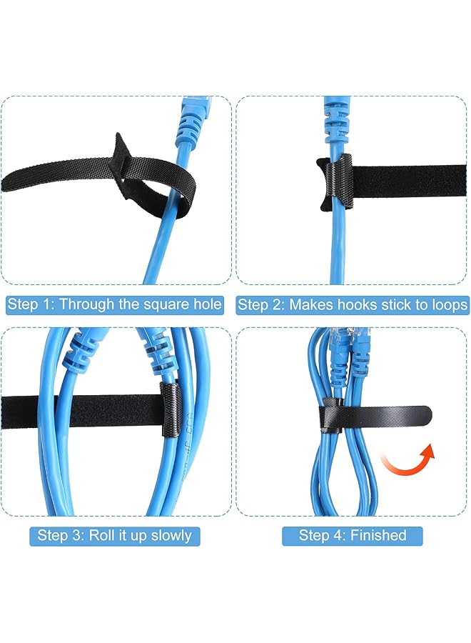 erorex 120Pcs 6 Inch Reusable Cable Ties Wire Ties Cord Organizer Cable Organizer Adjustable Cable Management Black - Image 5