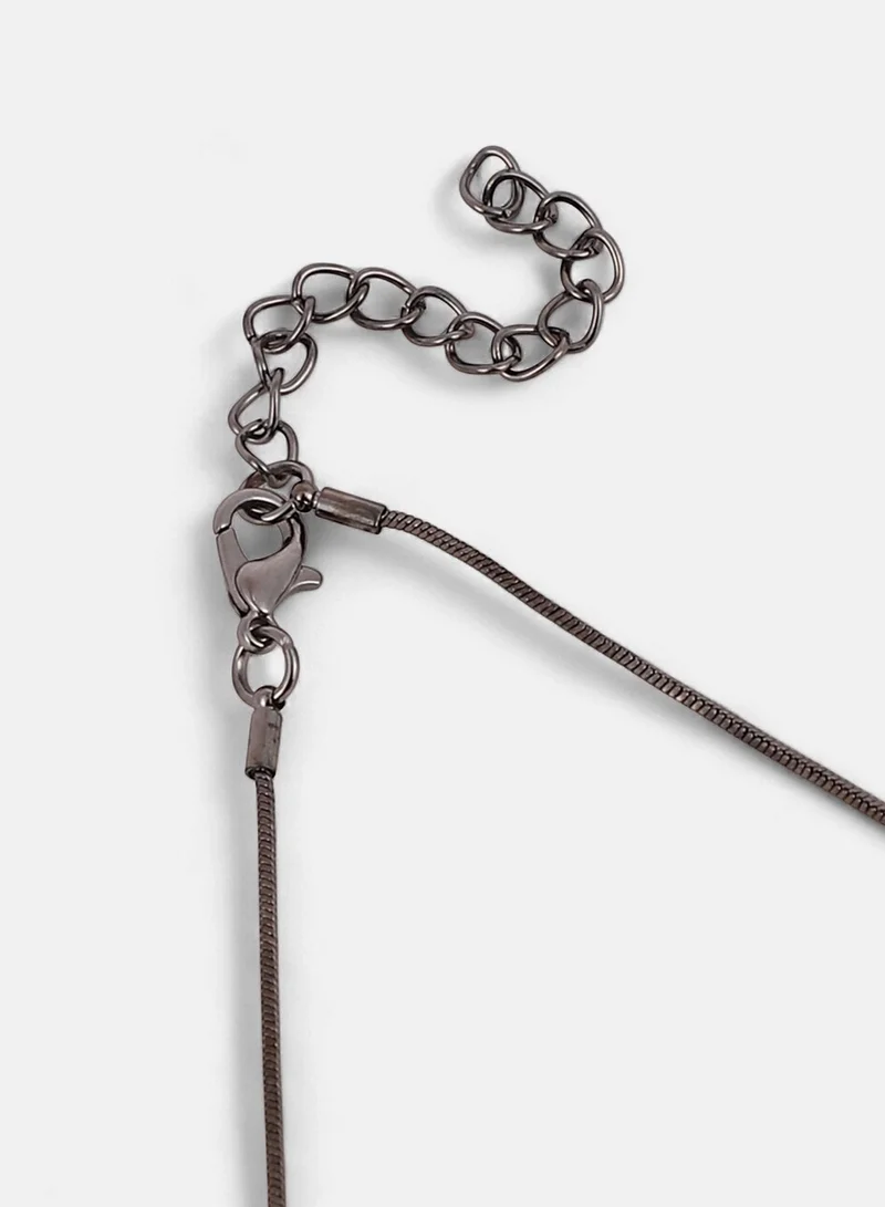 SOHI SOHI Women The Stake-Gem Collar Necklace | Space Grey Colour | One-Size | Artificial Stone Alloy Material | Lobster Clasp Closure | Necklace For Casual & Evening Wear