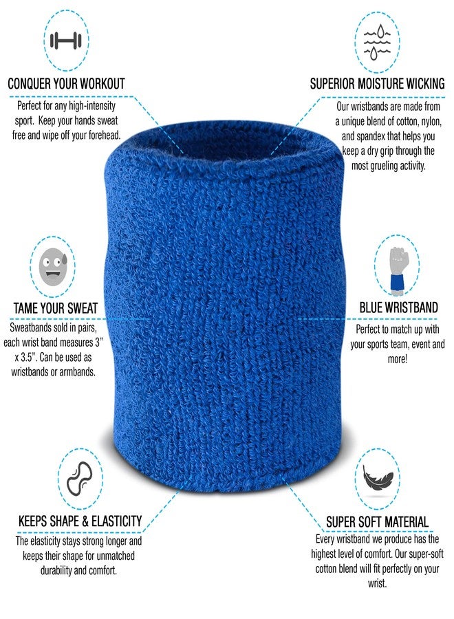 Suddora Sweatbands for Kids, Moisture Wicking 2 Wristbands and 1 Headband Set, Soft and Skin-Friendly Fabric, Moisture-Wicking Athletic Sweat Bands for Basketball, Baseball, Soccer, Blue - Image 4