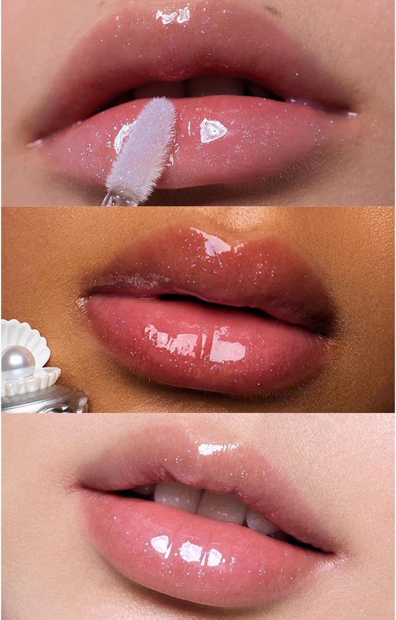 Flower Knows Shell's Jewel Nourishing Shimmer Lip Glaze - Moonlight Shimmer, Lip Oil Care & Juicy Shine, All-Day Hydration, Soft & Glistening Lips (P06 Lunar Jelly, 4.8ml) - Image 4