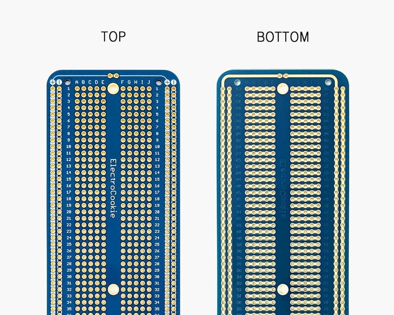 ElectroCookie Solderable Breadboard Large PCB Board for Electronics Projects Compatible for DIY Arduino Soldering Projects, Gold-Plated (3 Pack, Blue) - Image 4