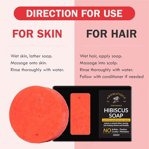 Aromatique Hibiscus Shampoo Bar | Vegan & All-Natural | Strengthens & Revitalizes Weak, Damaged Hair | Paraben-Free & Sulfate-Free (1) - Image 2