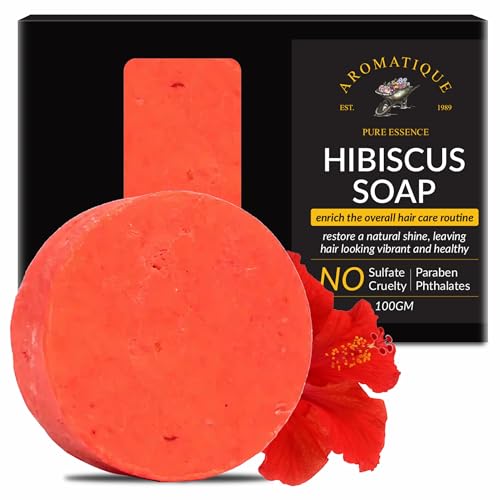 Aromatique Hibiscus Shampoo Bar | Vegan & All-Natural | Strengthens & Revitalizes Weak, Damaged Hair | Paraben-Free & Sulfate-Free (1) - Image 1