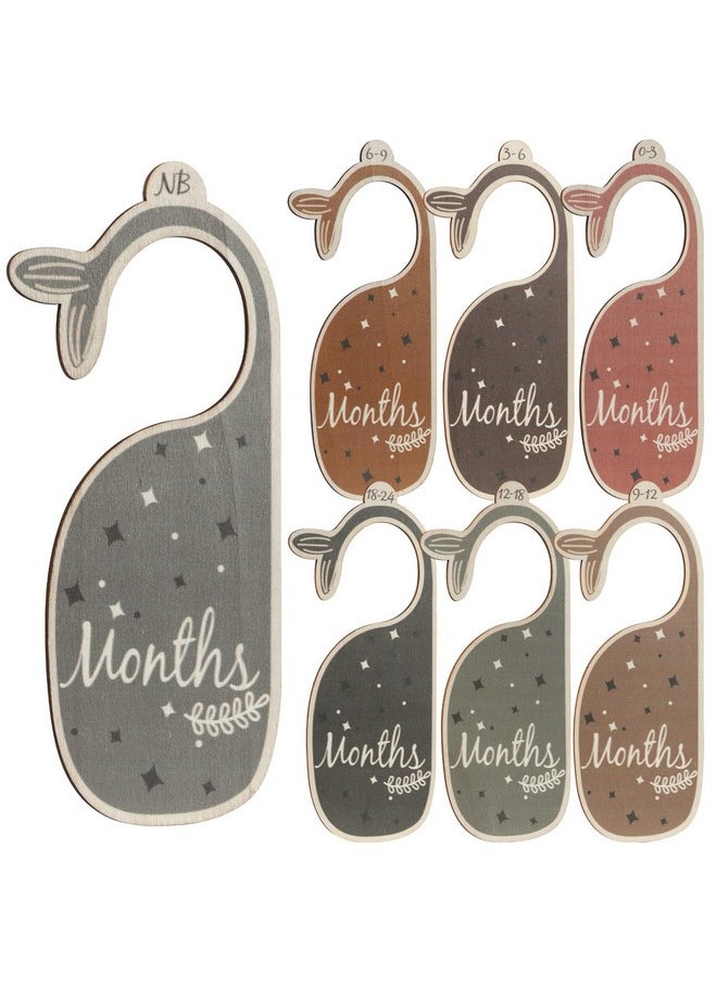 HNYYZL Baby Closet Dividers,7Pcs Wooden Baby Clothes Dividers For Closet,Nursery Closet Dividers,Multi-Color,Baby Size Closet Dividers,Nursery Decor  - Image 1