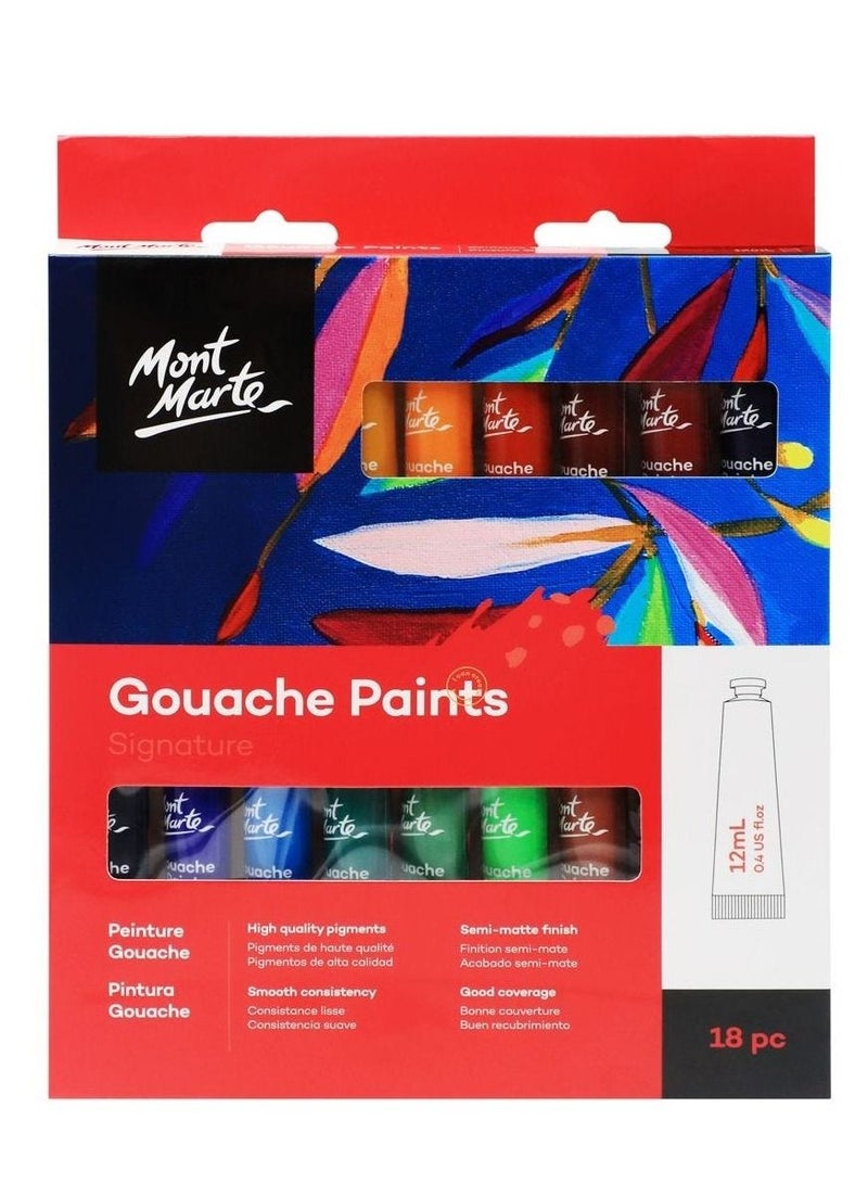 Mont Marte 18-Piece Siganture Gouache Paints 12ml Content Per Tube - Image 1
