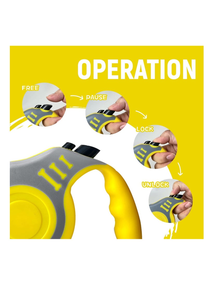SYOSI Retractable Dog Leash Automatic Telescopic Tractor Dog Tape, Pet Tape 16 FT Durable and Convenient, with Non-Slip Handle, Tangle Free, Pause and Lock, Suitable for Small and Medium-Sized Dogs - Image 4