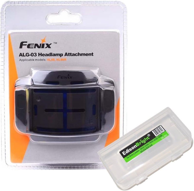 EdisonBright Fenix ALG-03 headlamp helmet mount with Battery Case for HL55 & HL60R - Image 1