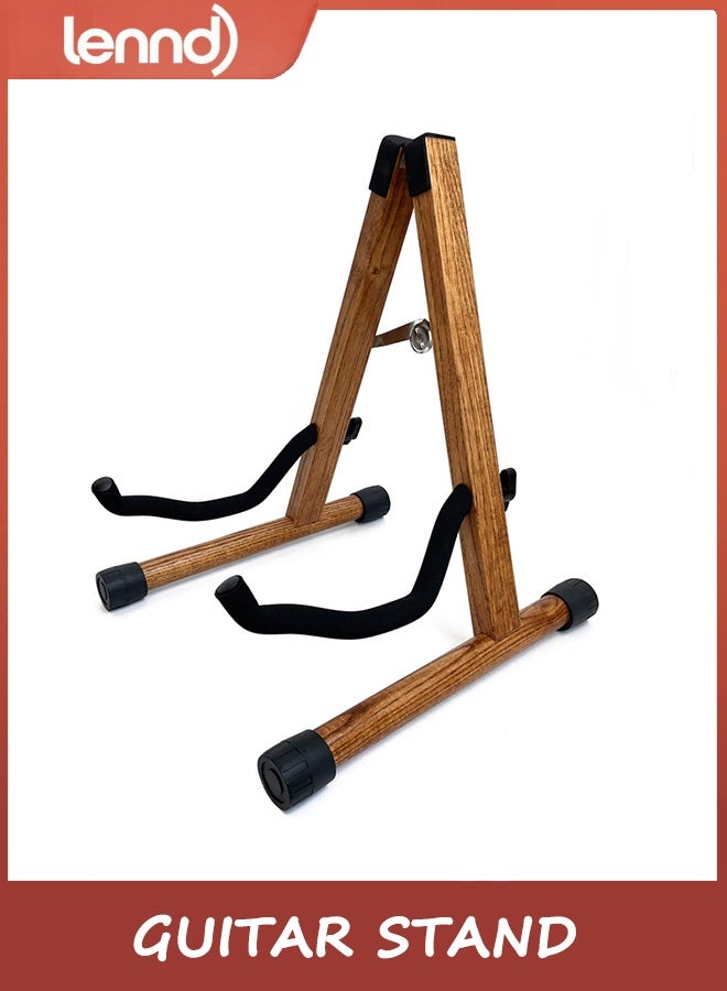 LENND Guitar Stand,Acoustic Guitar Stand,Wood Classical Electric Guitar Stand,Foldable Bass Guitar Stand,Guitar Accessories also fit Bass,Violin,Ukulele(Zebra) - Image 2