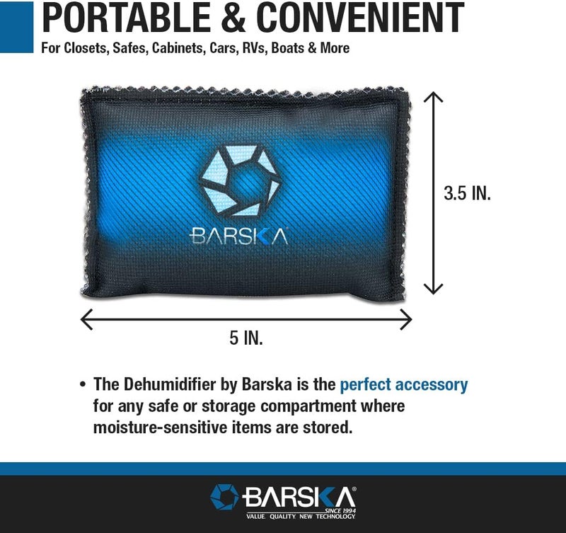 BARSKA Rechargeable Desiccant Dehumidifier  Safe Moisture Absorber for Home Closets Gun Safes Basement Garage Cars  Microwaveable  Portable Blue Dehumidifying Solution - Image 3
