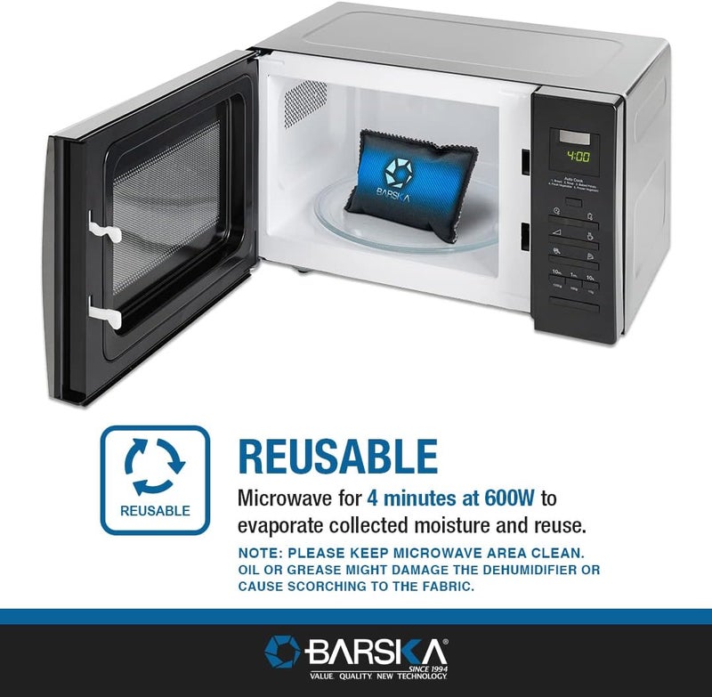 BARSKA Rechargeable Desiccant Dehumidifier  Safe Moisture Absorber for Home Closets Gun Safes Basement Garage Cars  Microwaveable  Portable Blue Dehumidifying Solution - Image 4