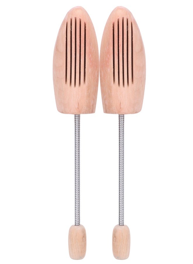2Pcs Wood Anti Deformation Anti Wrinkle Women Men Shoe Tree Keeper with Spring Column(37 38) - Image 1
