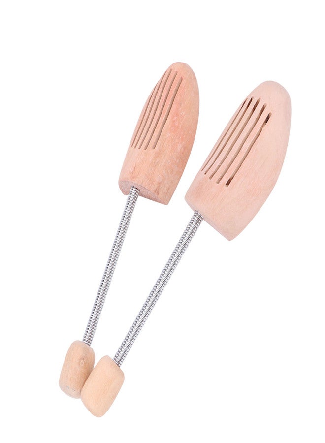 2Pcs Wood Anti Deformation Anti Wrinkle Women Men Shoe Tree Keeper with Spring Column(37 38) - Image 3