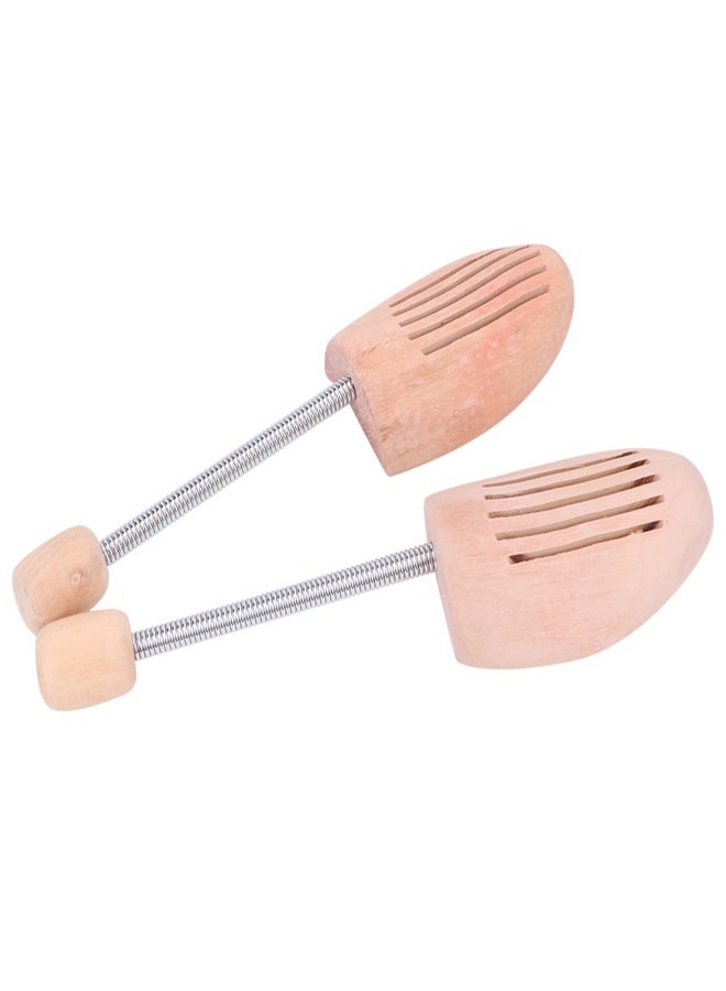 2Pcs Wood Anti Deformation Anti Wrinkle Women Men Shoe Tree Keeper with Spring Column(37 38) - Image 2