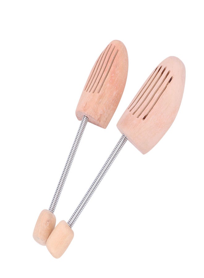 2Pcs Wood Anti Deformation Anti Wrinkle Women Men Shoe Tree Keeper with Spring Column(37 38) - Image 4