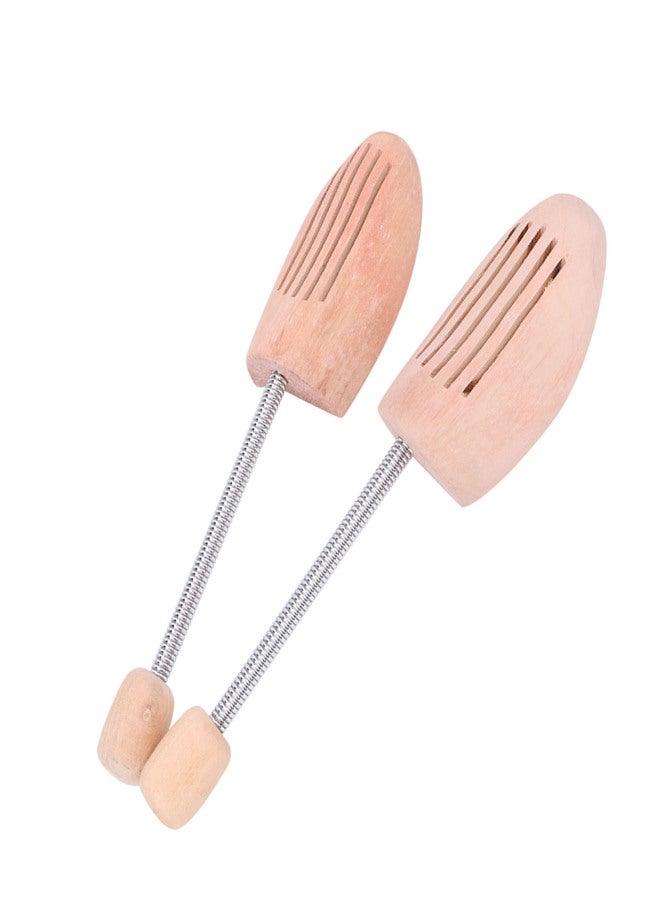 2Pcs Wood Anti Deformation Anti Wrinkle Women Men Shoe Tree Keeper with Spring Column(37 38) - Image 5