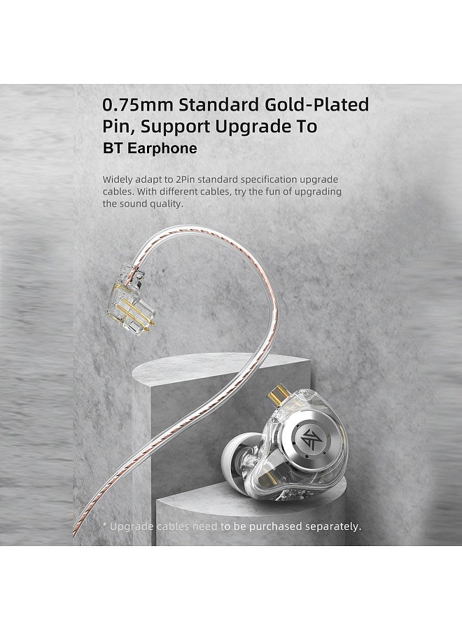كي زد EDX Pro in-Ear Stage Monitor Headphone Dual Magnetic Dynamic Unit Earphone Shock Bass Earbuds with 0.75mm Detachable Cable Comfortable Wired Headset (With Mic) - Image 3