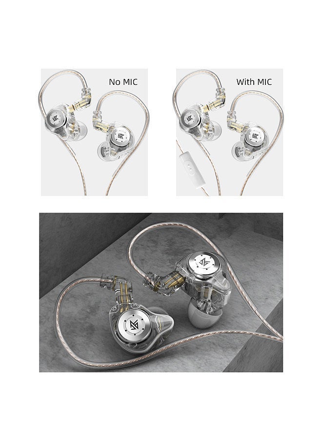 كي زد EDX Pro in-Ear Stage Monitor Headphone Dual Magnetic Dynamic Unit Earphone Shock Bass Earbuds with 0.75mm Detachable Cable Comfortable Wired Headset (With Mic) - Image 2