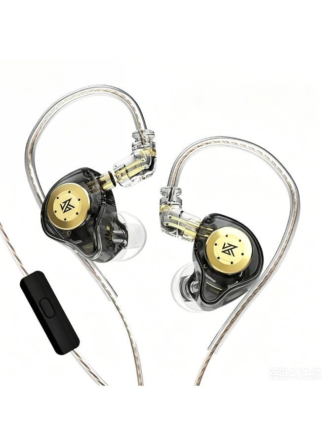 كي زد EDX Pro in-Ear Stage Monitor Headphone Dual Magnetic Dynamic Unit Earphone Shock Bass Earbuds with 0.75mm Detachable Cable Comfortable Wired Headset (With Mic) - Image 1