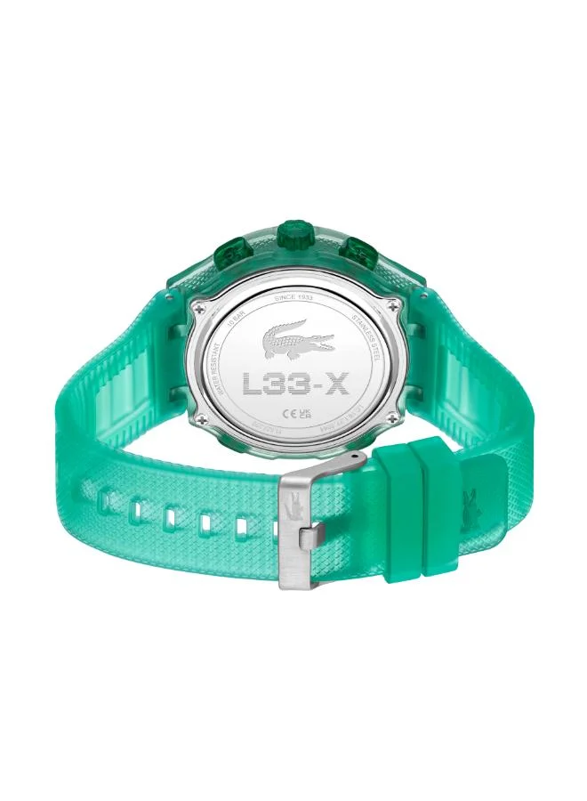 Lacoste  Men's Quartz Watch, Black Dial, Green Silicone Strap for Men | Best Price UAE