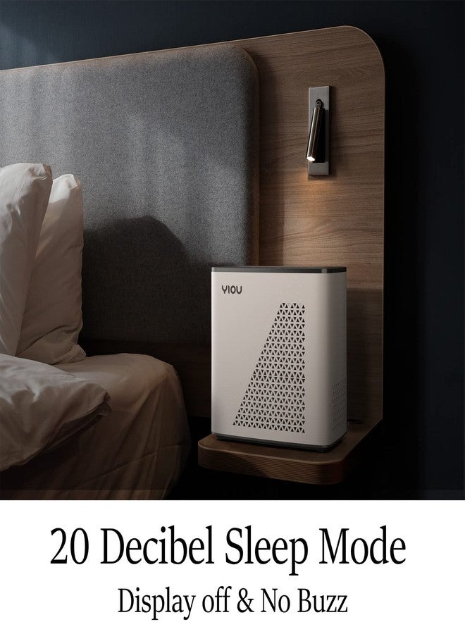 YIOU Air Purifiers for Home Large Room up to 547 ft², H13 True HEPA Air Filter 20dB Air Cleaner Odor Eliminator for Allergies Smoke Dust Pollen, Black - Image 4