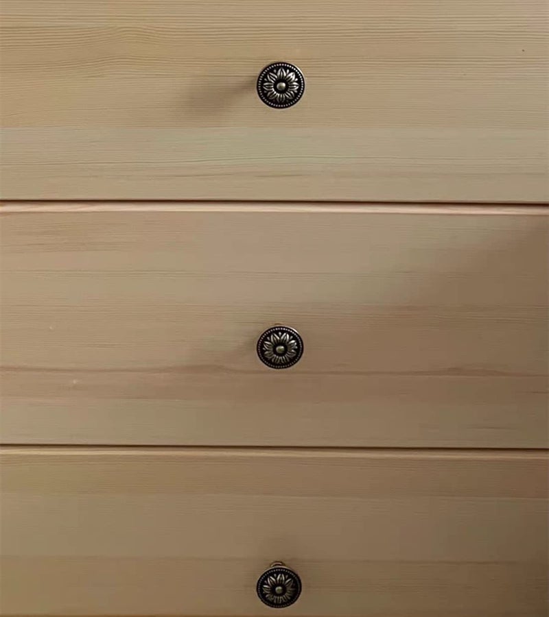 GDQLCNXB Pull Handle Metal Flower Shape Cabinet Drawer Door Knob Bronze Tone Pack of 4 - Image 4