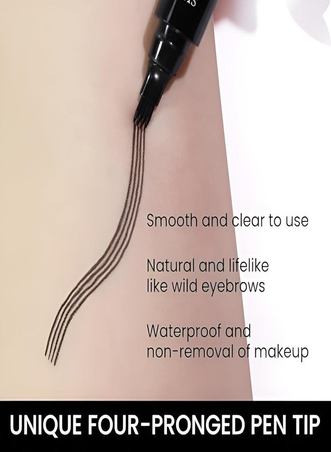 ShopBridge Eye Brown Contouring Pen, Black, 4-Pronged Tip, Waterproof Long-Lasting Formula, Professional Makeup Tool for Natural-Looking Brows - Image 3