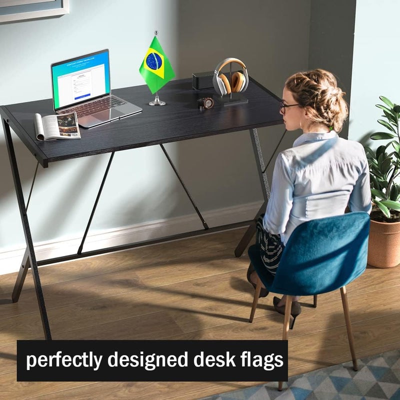 mflagperft Brazil Flag Brazilian Flags, Small Mini Brazilian Desk Flag, Used for Table Office Classroom Home Patriotic Events Decorations - Image 3
