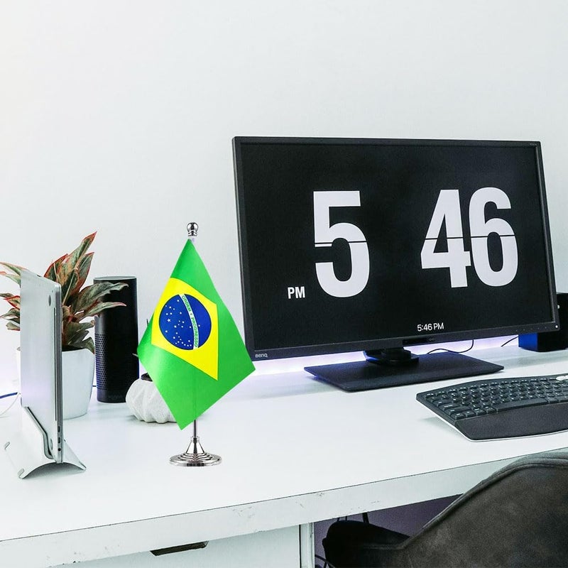 mflagperft Brazil Flag Brazilian Flags, Small Mini Brazilian Desk Flag, Used for Table Office Classroom Home Patriotic Events Decorations - Image 5