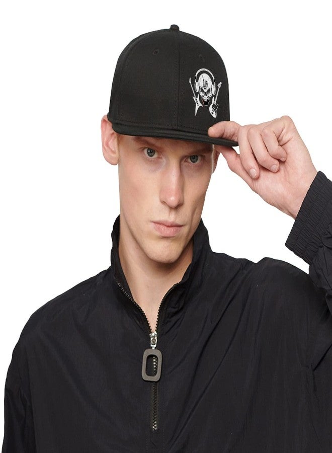 Negi Classic Skull Snapback Hats for Men Unisex Mens Rock and Roll Flat Bill Hats Brim Adjustable Baseball Cap - Image 2