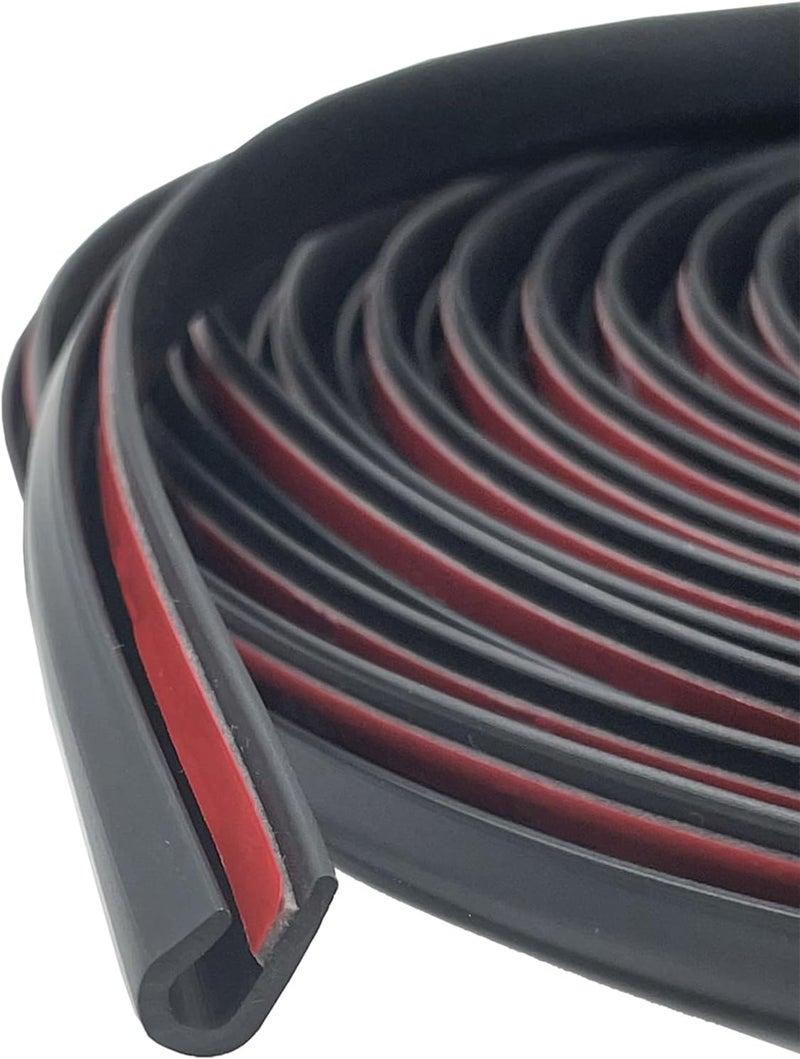 Socein Door Edge Guard U Channel Rubber Edge Trim Self Adhesive - 20Ft, Black - Image 1