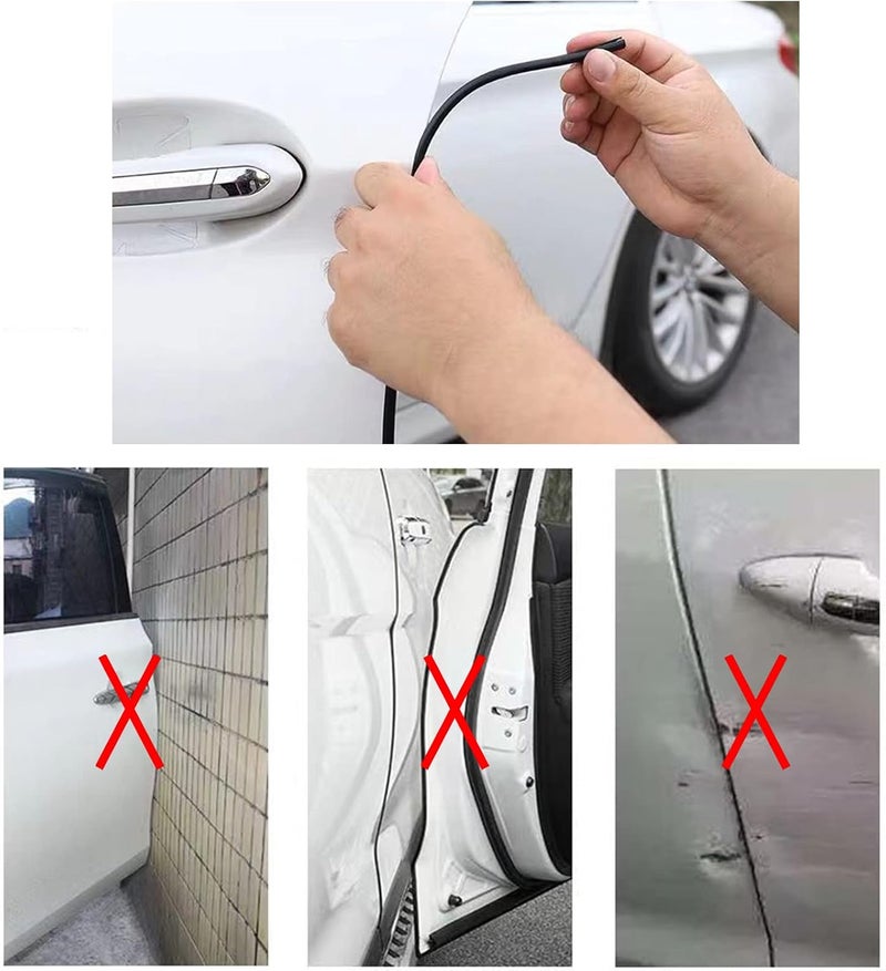 Socein Door Edge Guard U Channel Rubber Edge Trim Self Adhesive - 20Ft, Black - Image 4